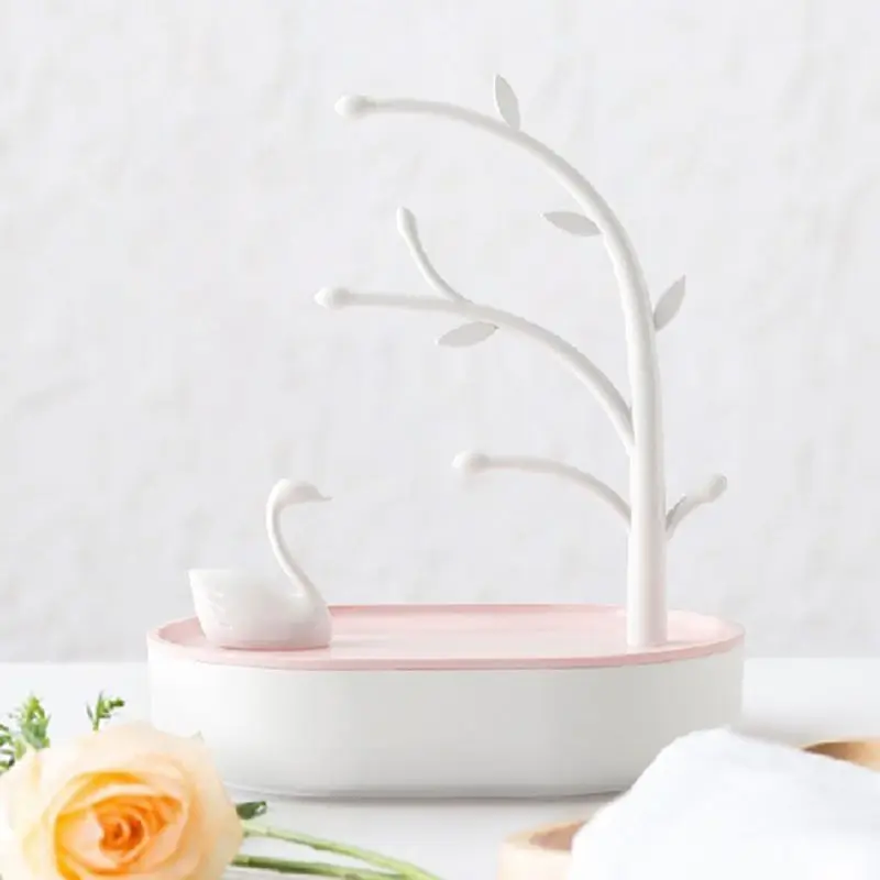 Подставка для украшений в виде лебедя и дерева витрина ожерелий серег браслетов