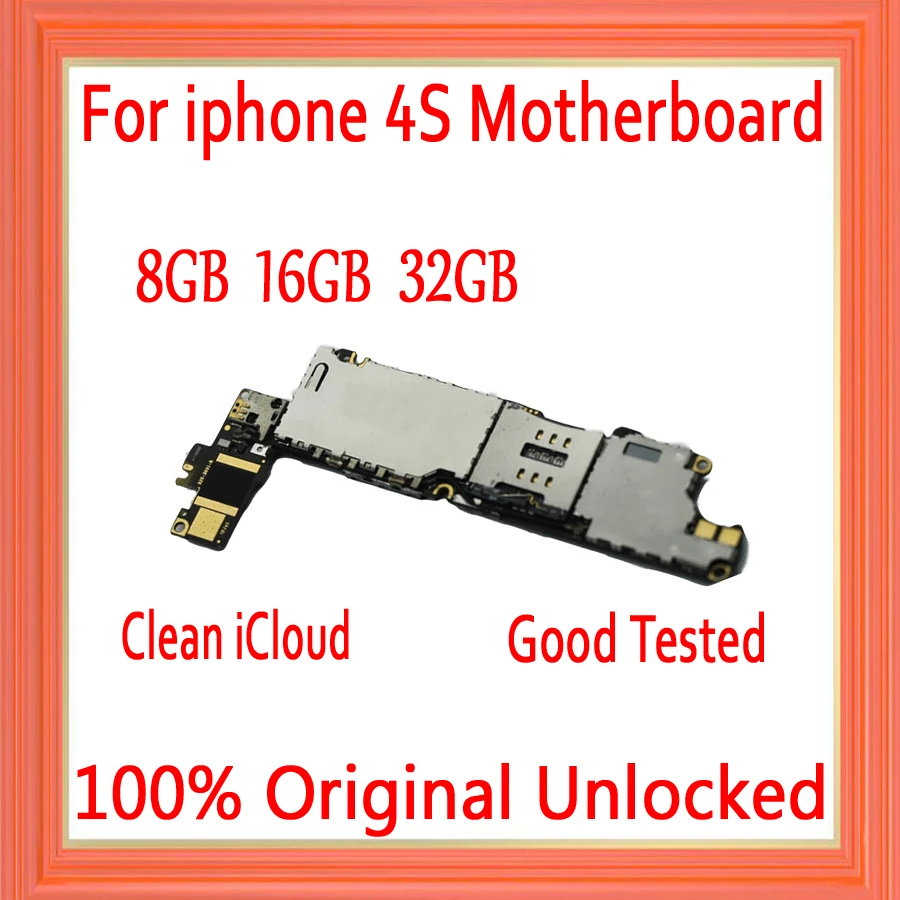 Бесплатный iCloud для iphone 4S материнская плата с полным чипом Оригинальный