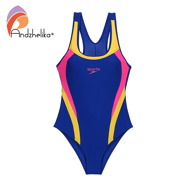 Light blue Andzhelika/Новинка года; детский купальный костюм для девочек; Спортивный цельный купальный костюм в стиле пэчворк; детский купальный костюм; детский пляжный Монокини - Цвет: Light blue