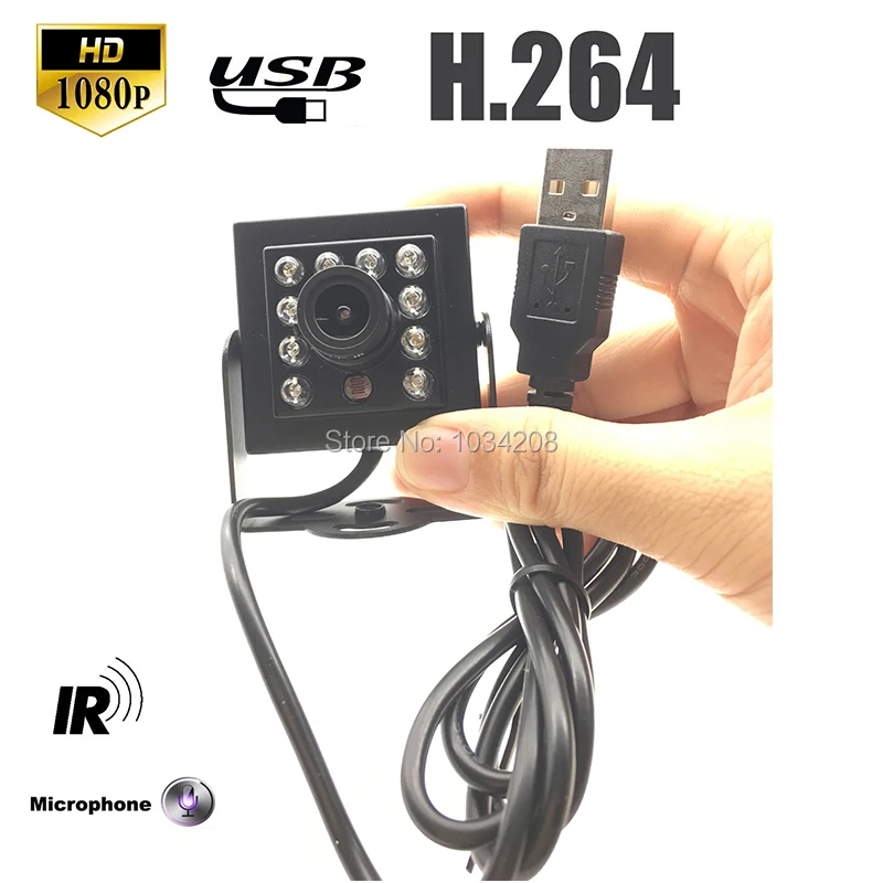 H.264/YUY2/MJPG 850nm ИК Led Мини 40*40 мм ночное видение алюминиевый Body1080P микро инфракрасный