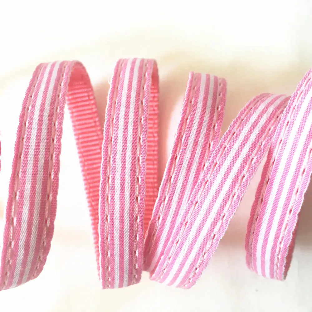 Розовый Нейлоновый полосатый собачий ошейник и поводок для щенков мягкий набор