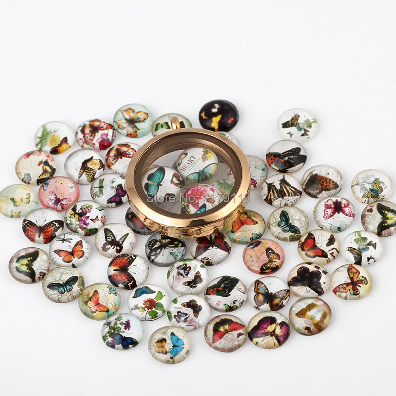 

20PCS New Items Magic Cartoon Butterfly Floating Crystal Charms Fit Glass Floating Memory Locket Jewelry
