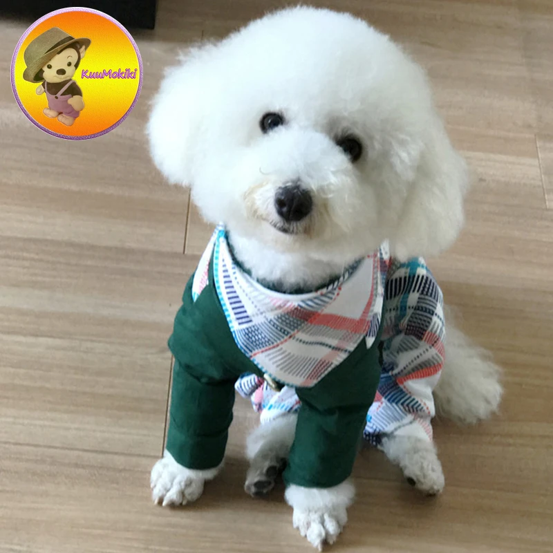 Новое поступление клетчатая Одежда для собак Комбинезоны домашних животных