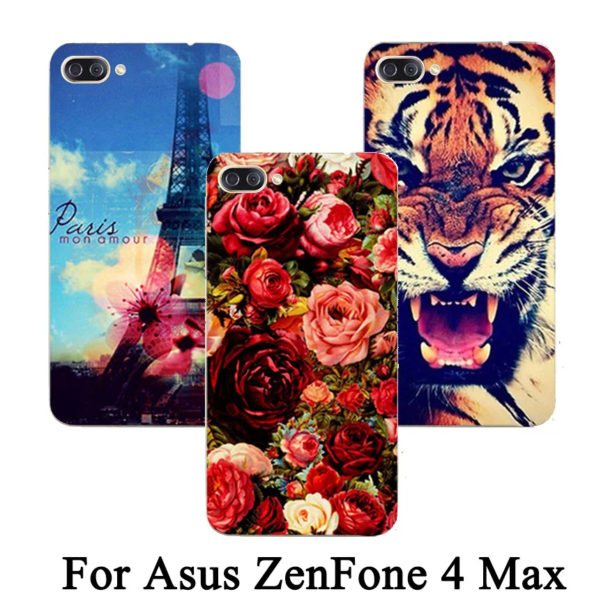Разноцветный чехол для Asus Zenfone 4 Max ZC554KL с рисунком бабочки кота совы Эйфелевой