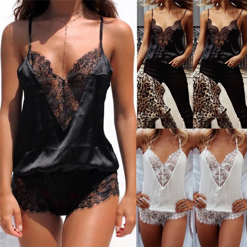 

hirigin Women Sleeveless Lace Black white Sleepwear nightwear Backless Bodysuit Leotard Bodycon Playsuit Bodysuits