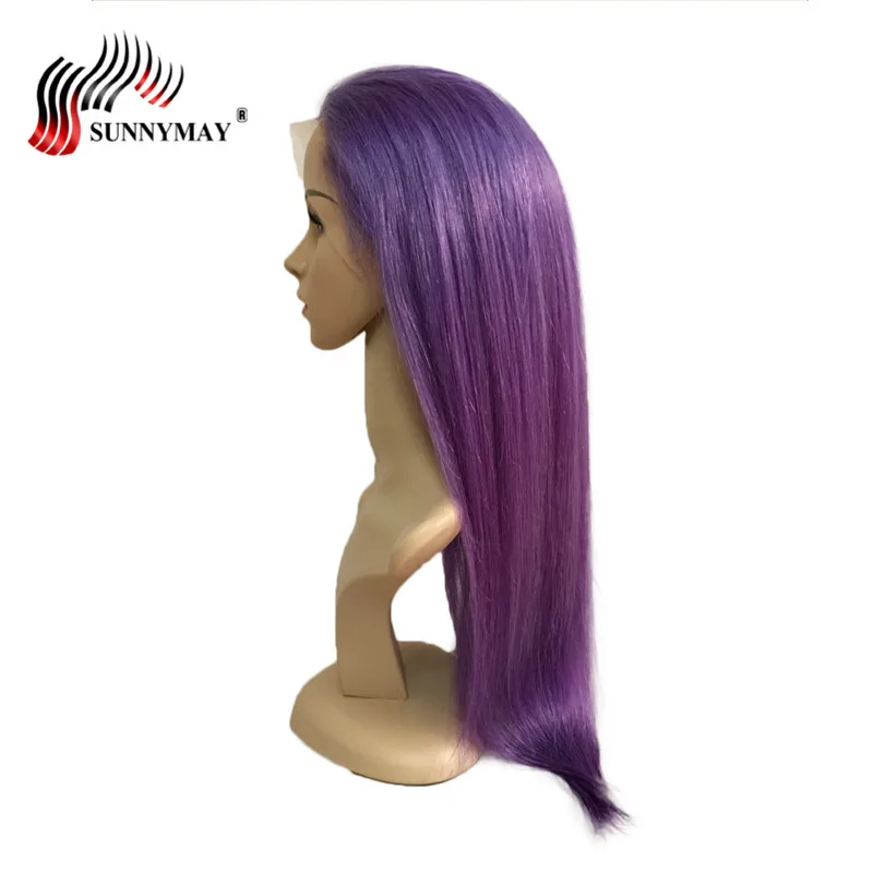 Sunnymay Lanvender Цвет полный Кружево Человеческие волосы Искусственные парики Glueless Кепки предварительно сорвал бразильский девственные волосы Кружево Искусственные парики с ребенком волос
