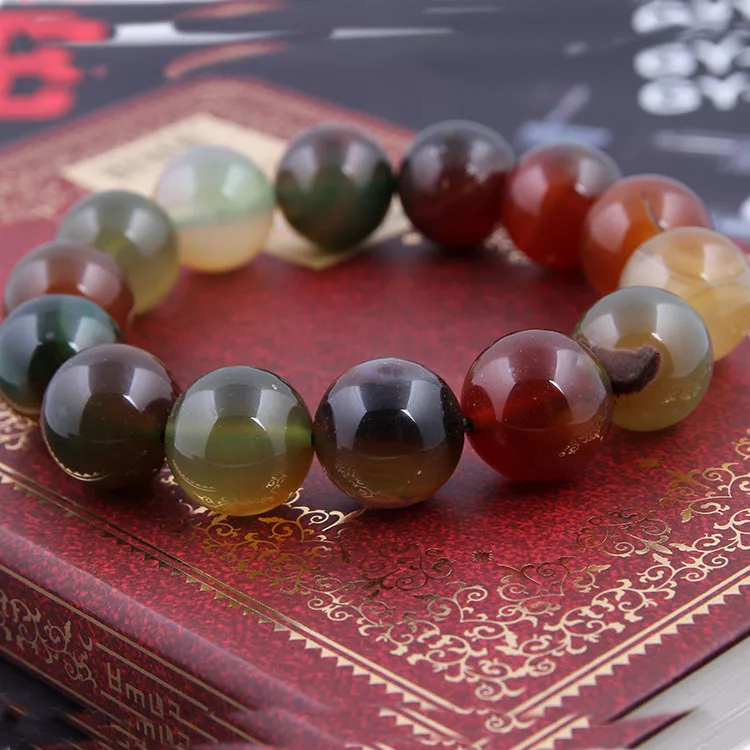 Круглые бусины из агата и оникса 12 мм 14 красный зеленый камень для мужчин женщин