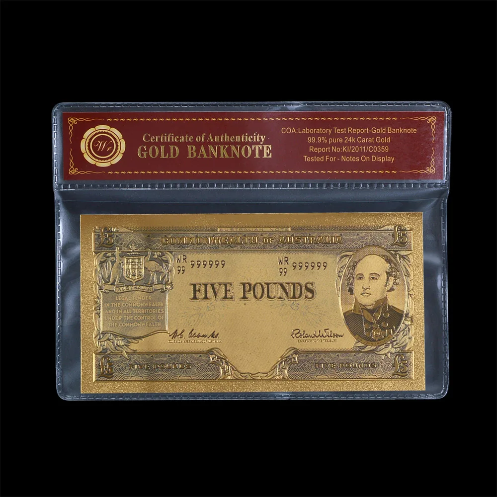 Новейшая банкнота австралийского цвета полноценная австралийская весом 1 фунт