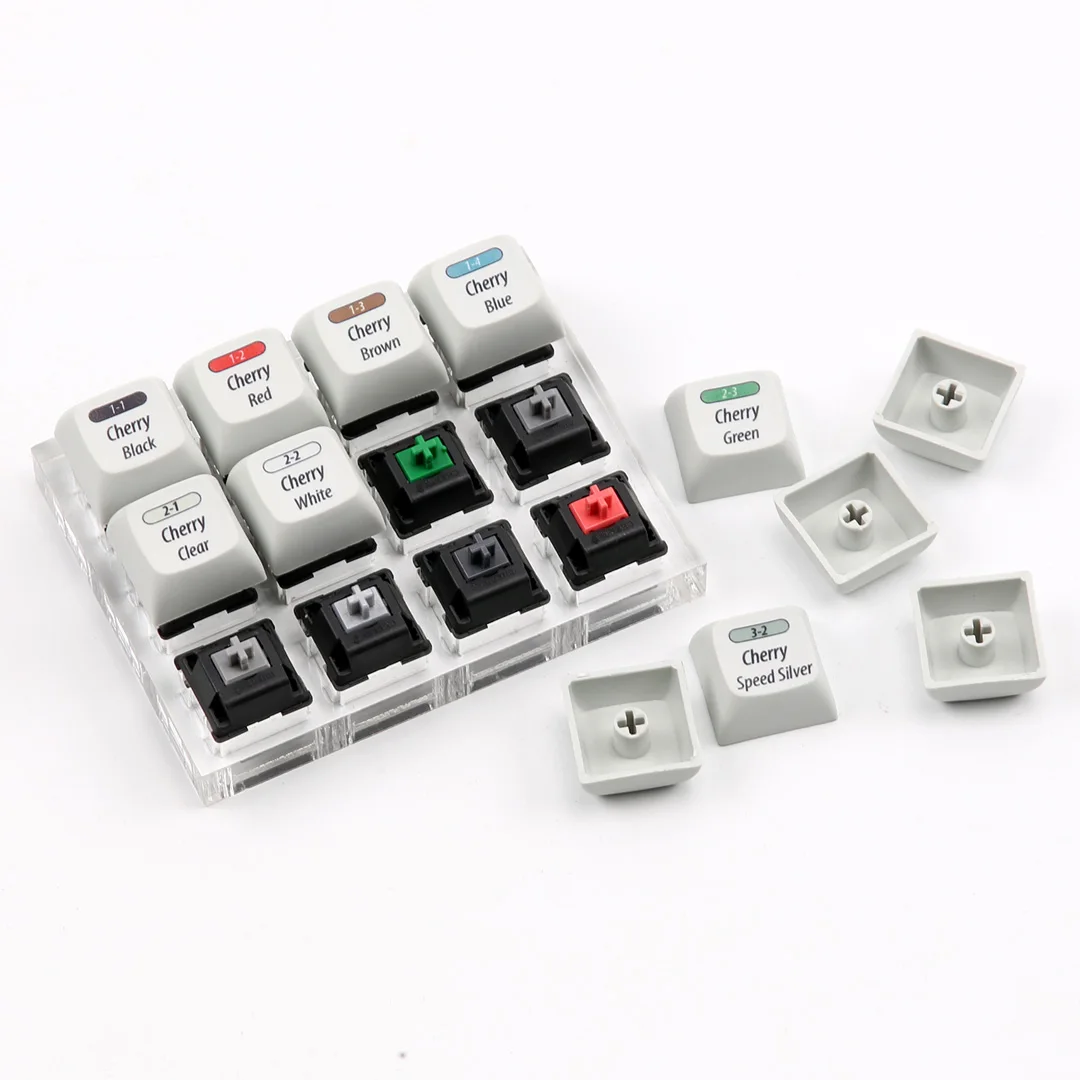 Cherry Profile 12 Switch Test With Acrylic Set Sublimation Keycap Key Puller Red Black Brown Blue White Grey Green Tester | Компьютеры и