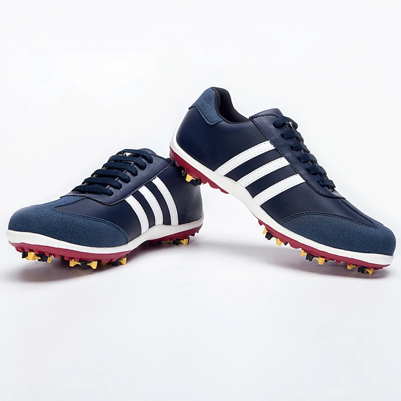 New style mens leather Golf shoes Breathable waterproof removable spikes non-slip sneakers outdoor golf | Спорт и развлечения