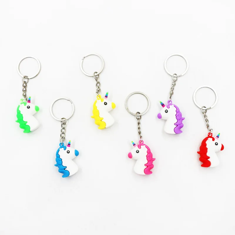 Hot Sale Cute Cartoon Unicorn Keychains Soft PVC Animal Keychain Key Holder Accessory Women Bag Charm Ring Child Party Gifts |