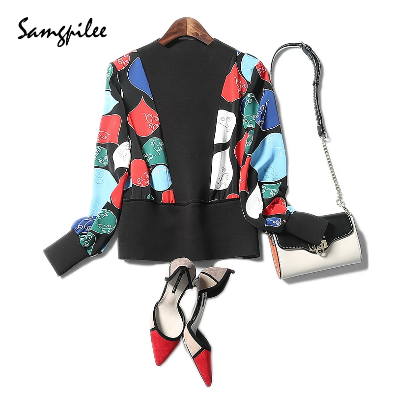 2018 Новое поступление зимние Samgpilee повседневные шифоновые с длинным рукавом