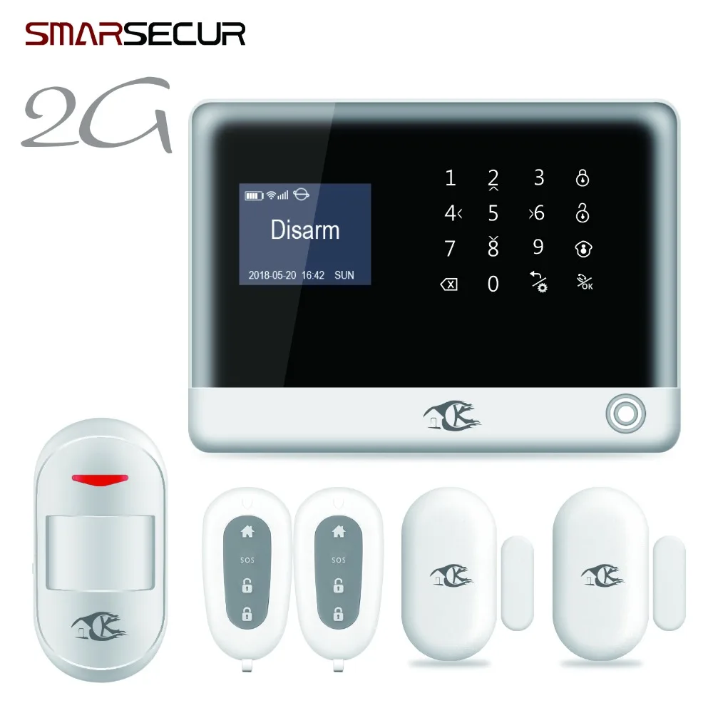 Wireless  433MHz GSM Alarm System  Security Home Wireless  support Russian/English/Spanish Touch Keyboard
