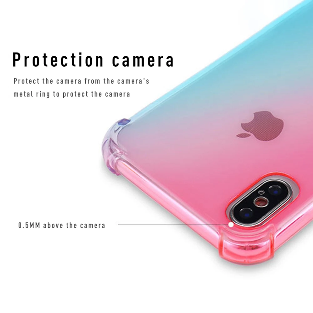 Противоударный мягкий ТПУ чехол для iPhone 7 8 Plus XR XS MAX роскошный каплезащитный