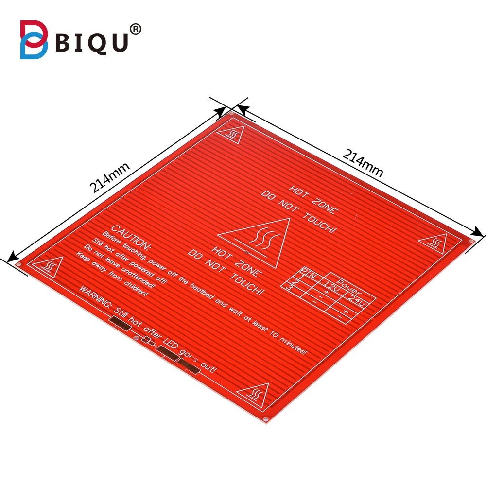 

BIQU MK2B 214*214*1,6 мм Тепловая кровать PCB FR4, как MK2A с 100NTC кабель термистора для 3d принтера