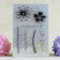 ylcs149 flowers silicone clear stamps for scrapbooking diy album paper cards making decoration embossing rubber stamp 11x16cm