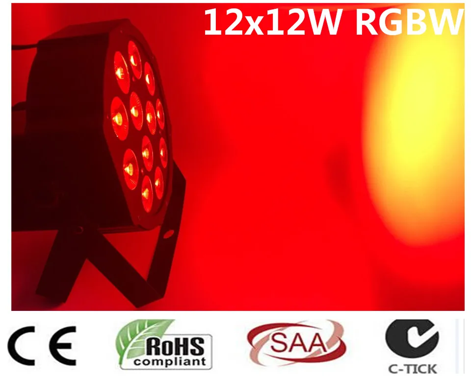 RGBW 4в1 12x12 Вт led par DMX светодиодные софиты плоский Par высокой мощности света с профессиональным для вечерние KTV диско Быстрая