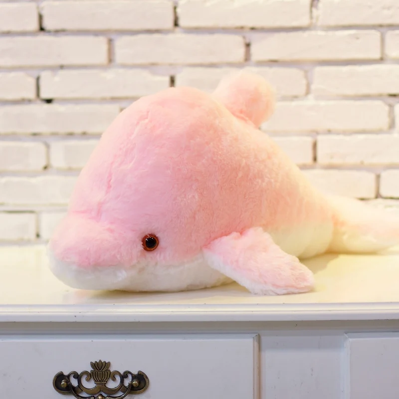 1pc 45cm Creative Luminous Plush Dolphin Doll Glowing Pillow LED Light Animal Toys Colorful Kids Children's Gift - купить по