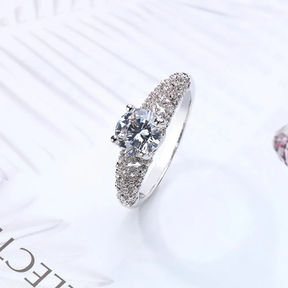 Vanaxin Цирконий кольцо для Для женщин Свадебные украшения серебро Цвет родием