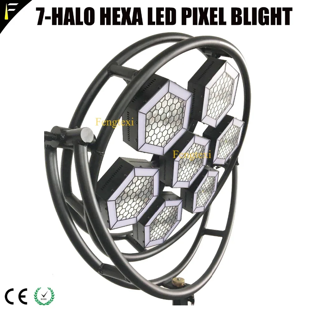 7 Halo Hexa COB LED Pixel сценический студийный задний свет DMX512 теплый/холодный цвет 2в1