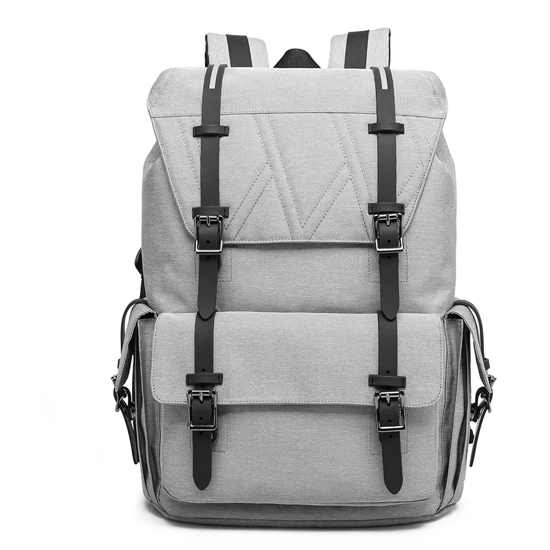 

KAKA New Korean Style Men Fashion Backpacks Hasp & String Opening Unisex Women School Backpack for 15.6" Laptop Waterproof Bag