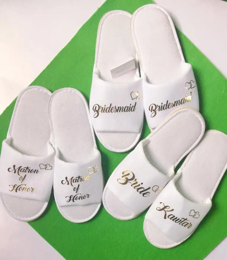 personalized Wedding Slippers,Bridal Party Slippers, flower girl Bachelorette party favors gifts,wedding favor gifts