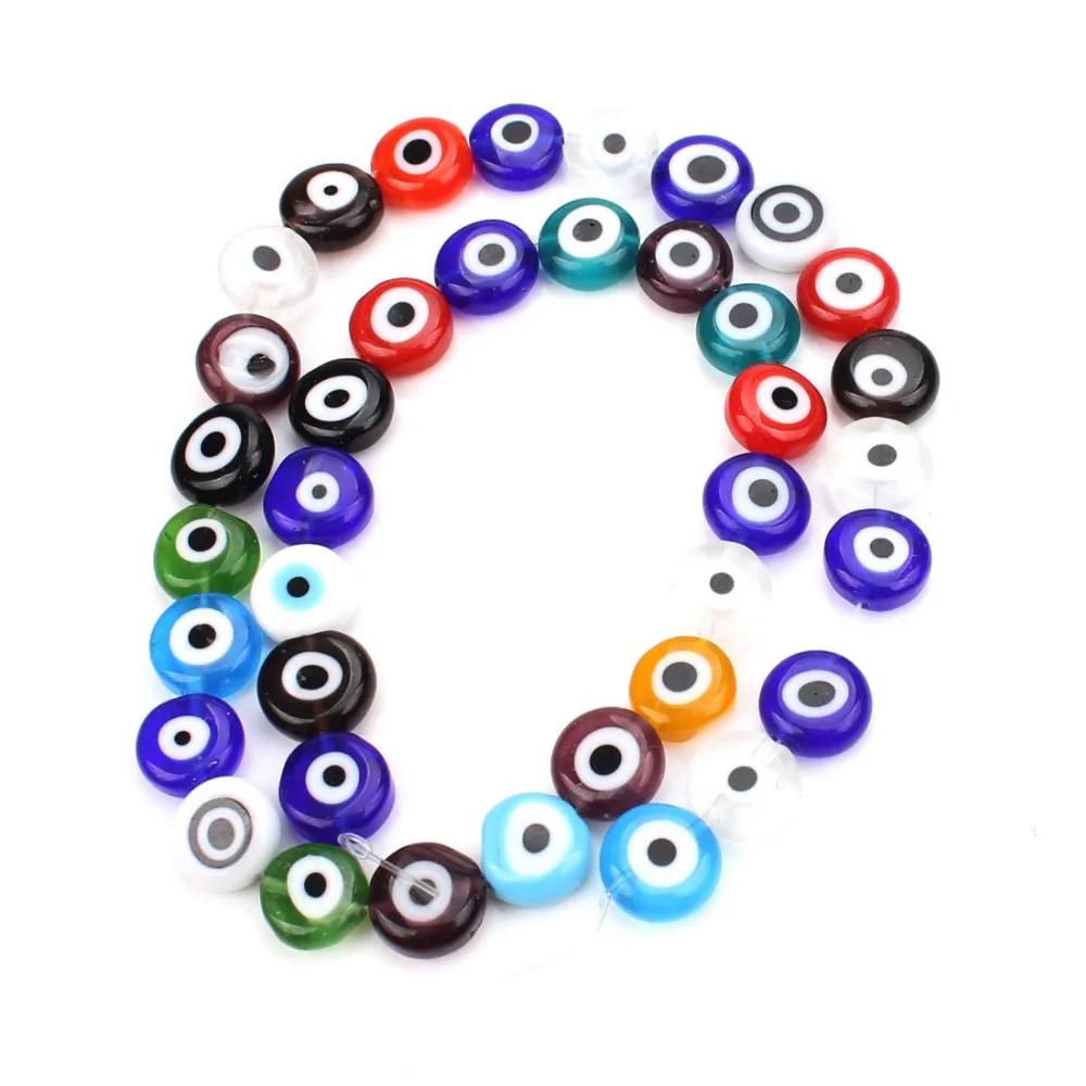 Круглые цветные шарики в полоску Lucky eye 10 мм 1 нитка круглые космические виде