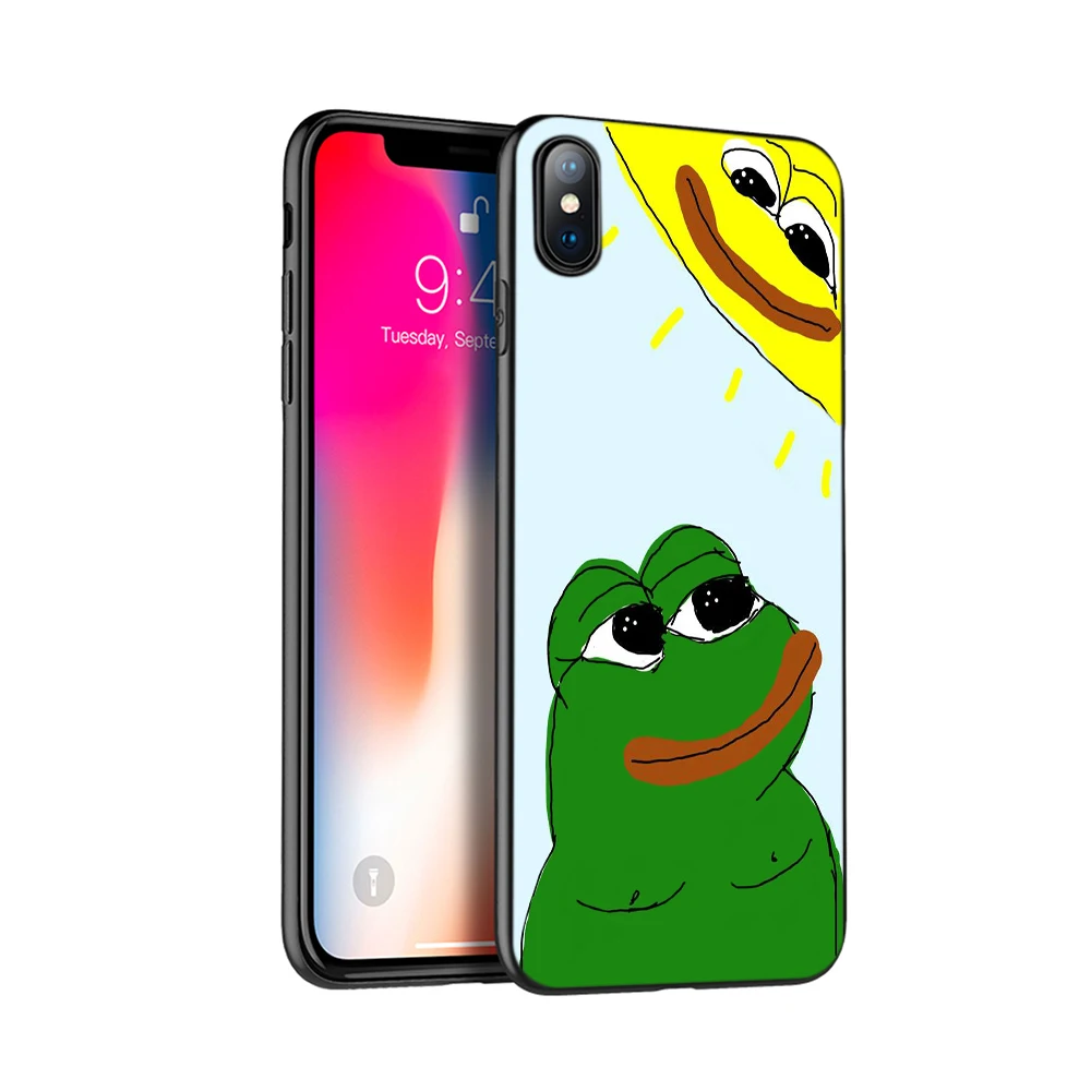 18385 Черный чехол ТПУ для iphone 5 5s se 6 6s 7 8 plus x 10 силиконовый чехол для iphone XR XS 11 pro MAX чехол Забавный лягушка мем животное - Цвет: 18385