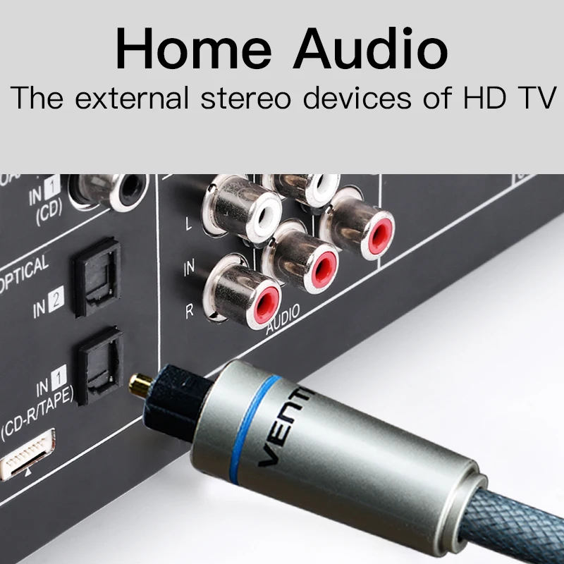 Vention цифровой кабель Toslink оптический Волокно аудио адаптер 1 м 2 3 для ТВ BlueRay PS3 Xbox DVD