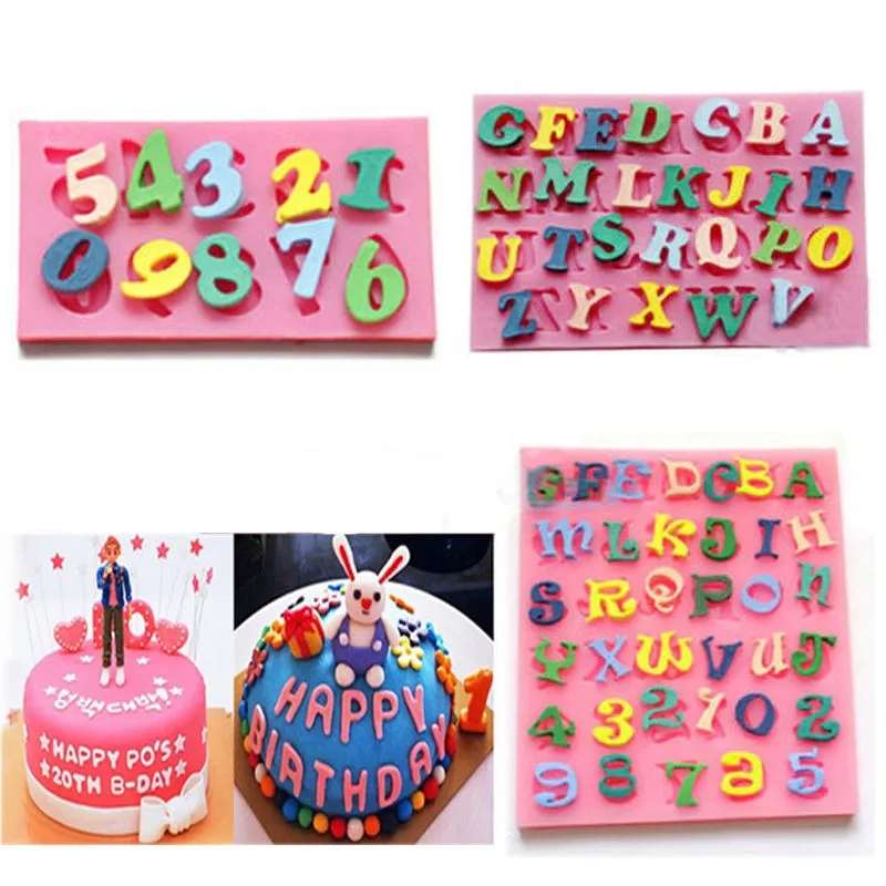1 шт. форма для украшения торта силиконовые буквы алфавита формы лотки шоколада