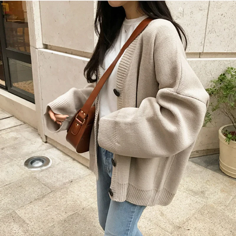 Инопланетянин Китти Simplee винтажный Кардиган Осенний свитер женский V-Ncek длинный