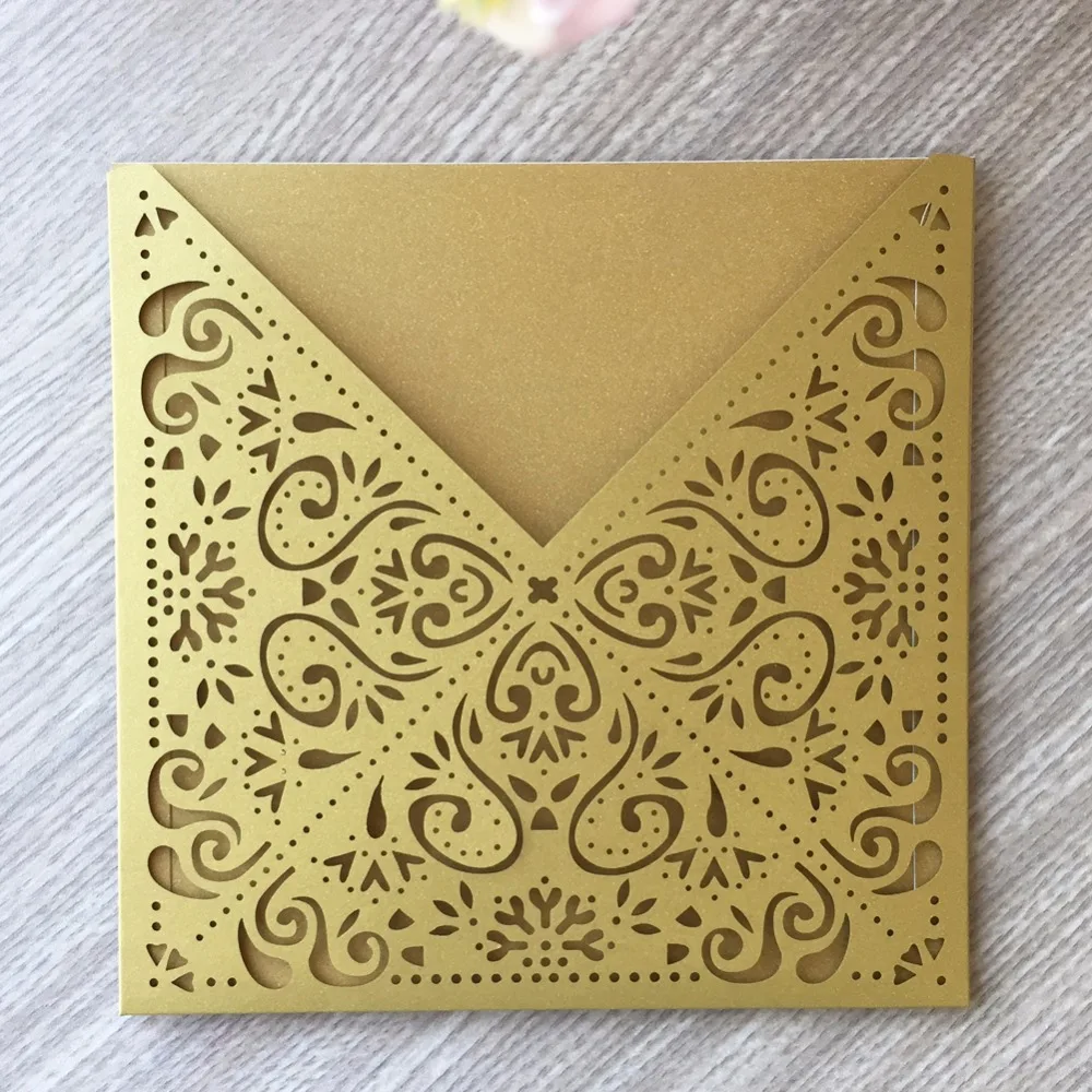35pcs Pearl paper Flower wedding Decoration invitation card Pretty Pocket Design Party Event Invitation greeting Blessing cards | Дом и сад