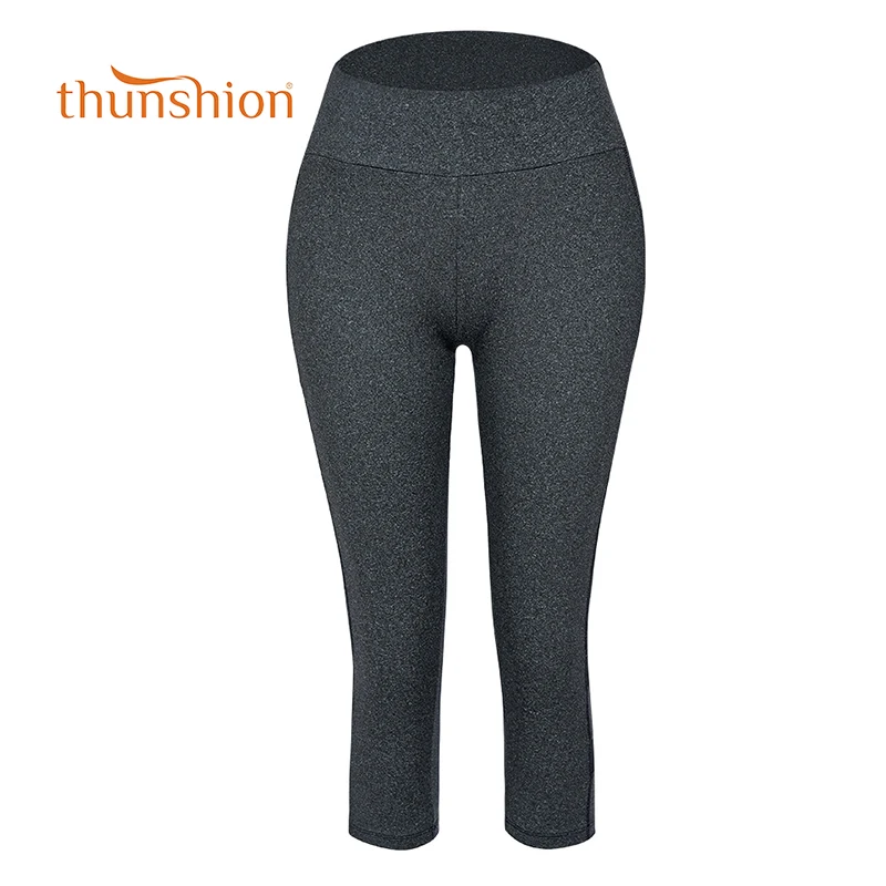 Thunsion, спортивные Леггинсы, женские, пуш-ап, тонкие, укороченные, для девушек, для йоги, штаны для бега, для фитнеса, тренировки, с карманами, большой размер