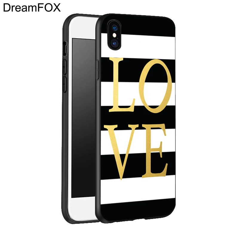 DREAMFOX L180 Золотой Черный Мягкий ТПУ силиконовый чехол для Apple iPhone 11 Pro XR XS Max X 8 7 6 6S Plus