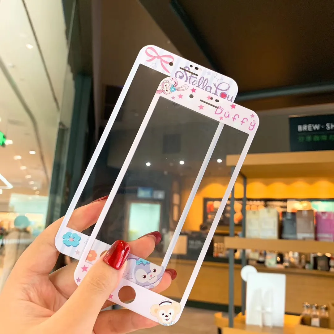 Медведь Даффи Мелодия Две звезды шаблон протектор экрана для iphone 8 Plus 7 6 6S Plus Закаленное стекло пленка