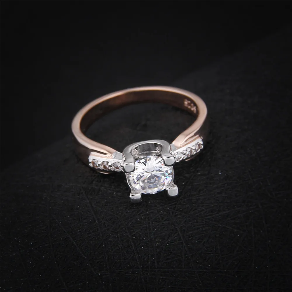 Классические кольца на палец из розового золота простое Винтажное кольцо с