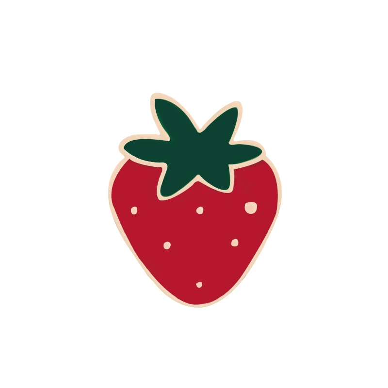 Strawberry 3 шт./компл. стильная футболка с изображением персонажей видеоигр фруктовая брошь вишня клубника банан эмаль на булавке женские куртки кнопками на лацканах, пин шляпка знак ювелирные изделия Gits - Окраска металла: Strawberry