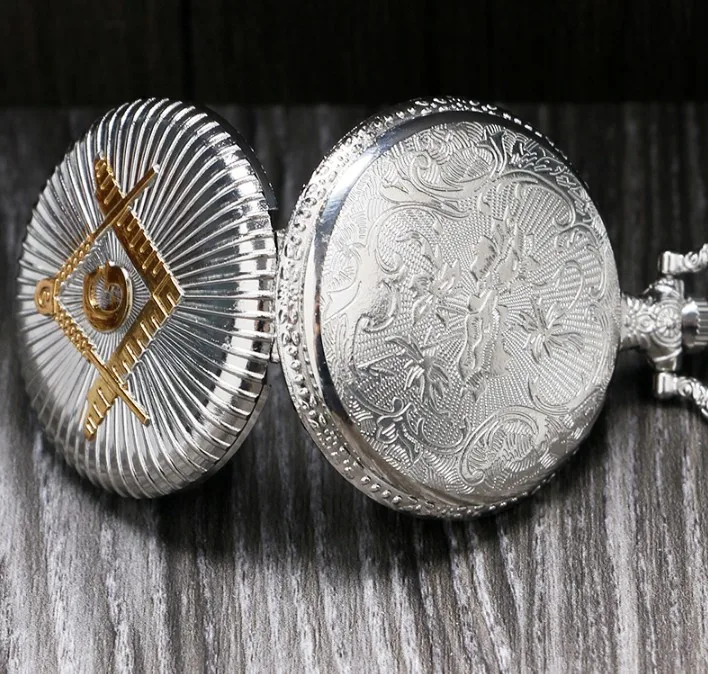 

fashion quartz Masons Freemasonry pocket watch woman classic vintage antique Pendant G watches ancient bronze silver classic