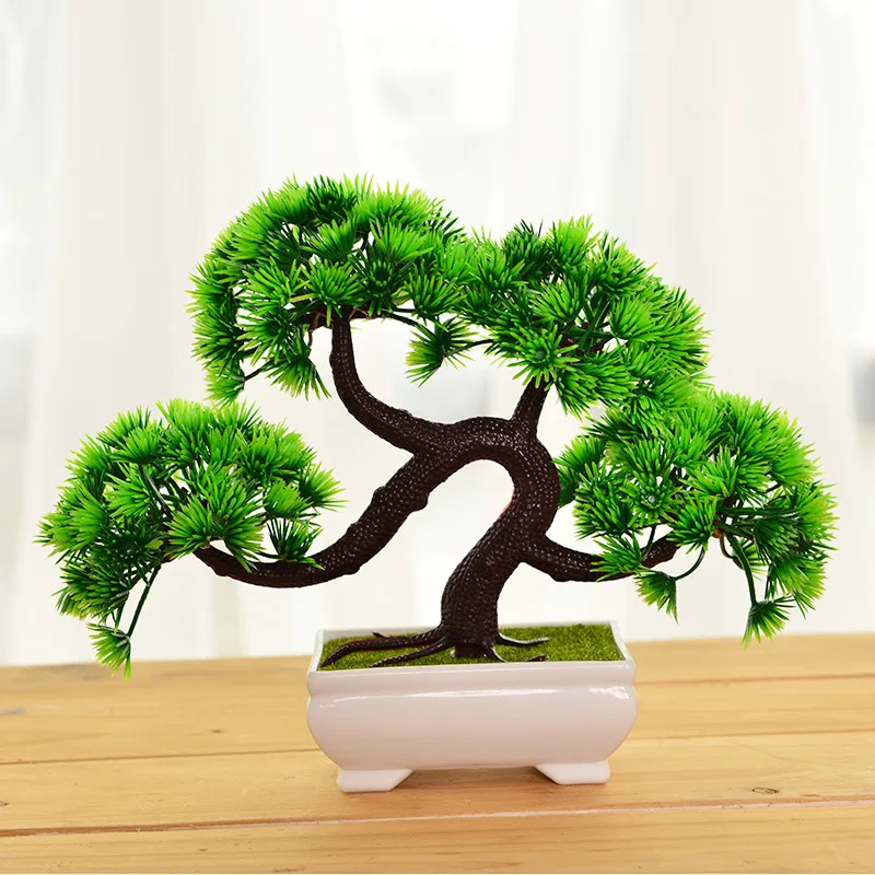 Искусственные цветы бонсай искусственный зеленый горшок приветственный бонсай-сосна имитация искусственное Горшечное растение орнамент домашний декор для отеля