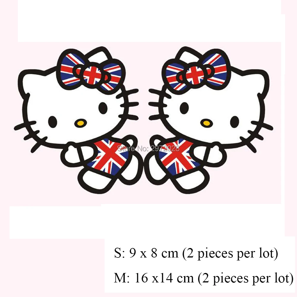 2 x новейший креативный милый рисунок Hello Kitty в Флаг Великобритании зеркала