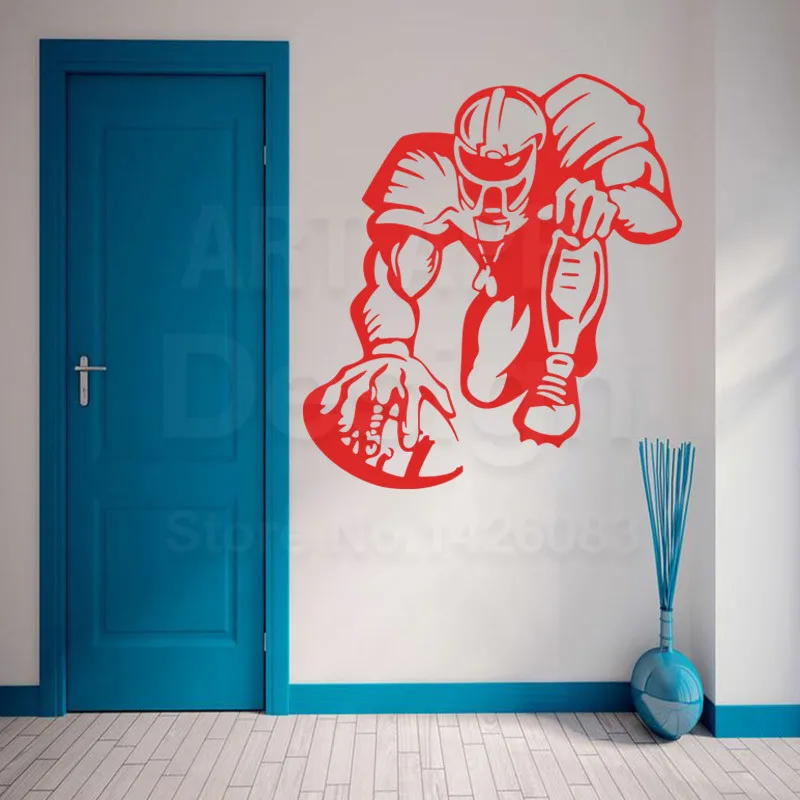 Художественный красочный дизайн домашний Декор виниловый регби плеер настенный