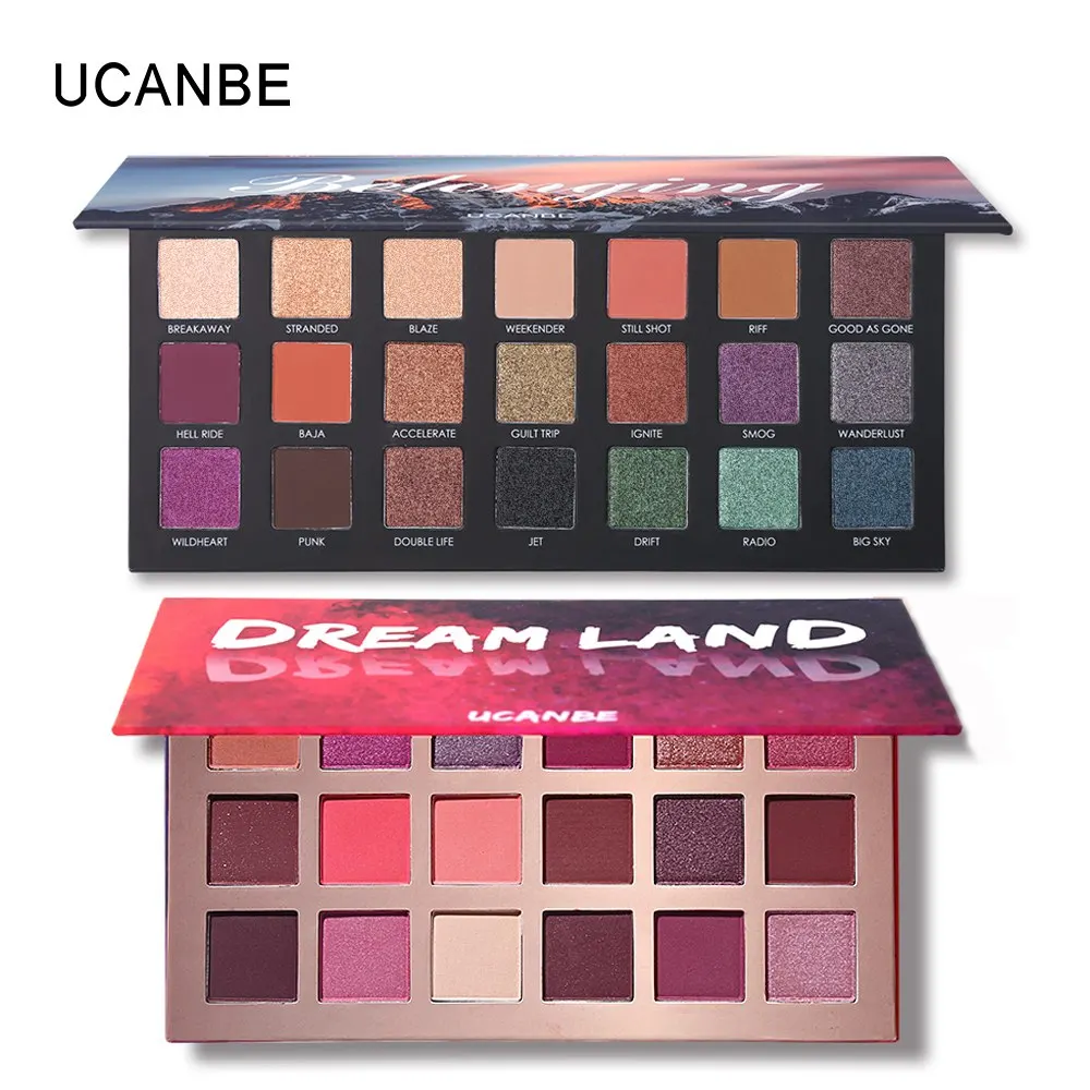 set 04 UCANBE, палитра теней для век телесного цвета, 18 цветов, блеск, мерцание, матовые глаза, макияж, пигментированная пудра, водонепроницаемые тени для век, красота, косметика - Цвет: set 04