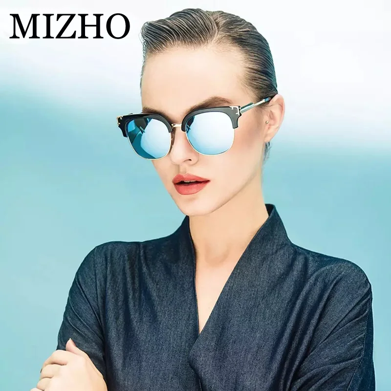 MIZHO Gold Vidrio оригинальные роскошные женские солнцезащитные очки поляризационные