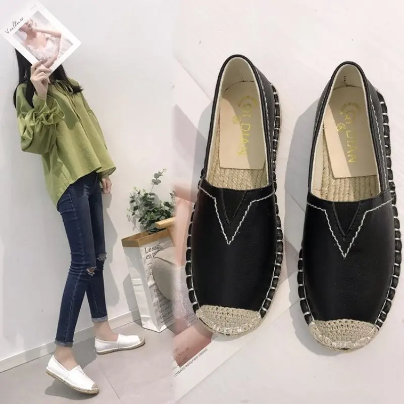 Женские эспадрильи сезон лето дышащая обувь на плоской подошве женская с