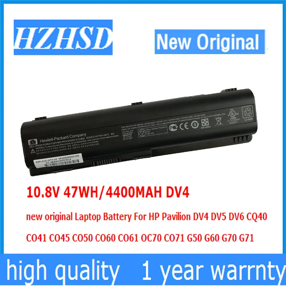 10 8 V 47WH/4400 мА/ч DV4 новый оригинальный ноутбук Батарея для струйного принтера HP Pavilion