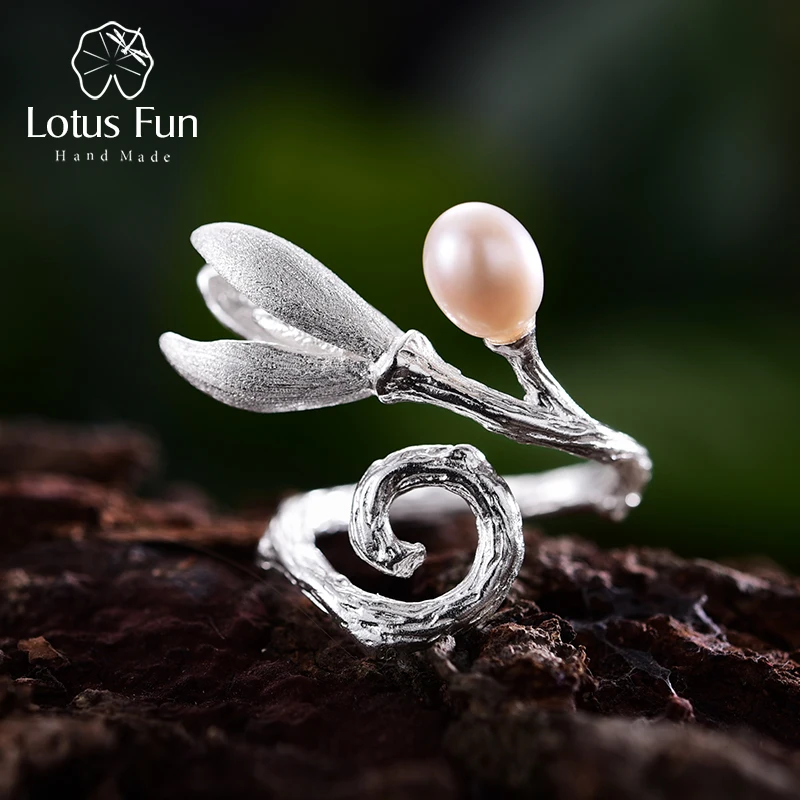 Lotus Fun реальные стерлингового серебра 925 натуральный жемчуг Творческий ювелирных
