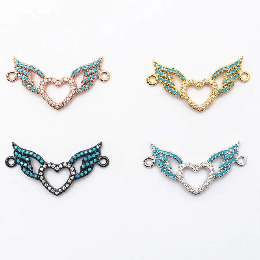 Роскошные сердце соединитель Крылья ангела ювелирные изделия делая браслет
