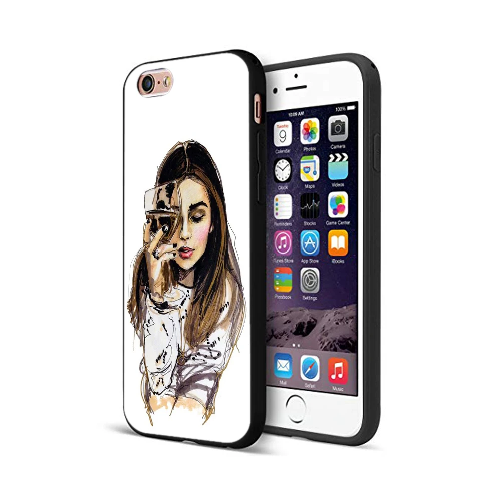 Черный ТПУ чехол для iphone 5 5s se 6 6s 7 8 plus x 10 силиконовый XR XS 11 pro MAX Модный девочки с