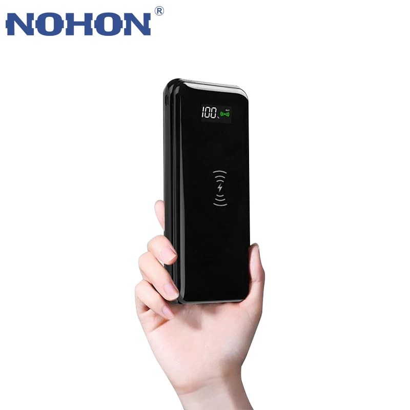 NOHON Беспроводная Быстрая зарядка Dual USB Power Bank зарядное устройство для iPhone Huawei Xiaomi