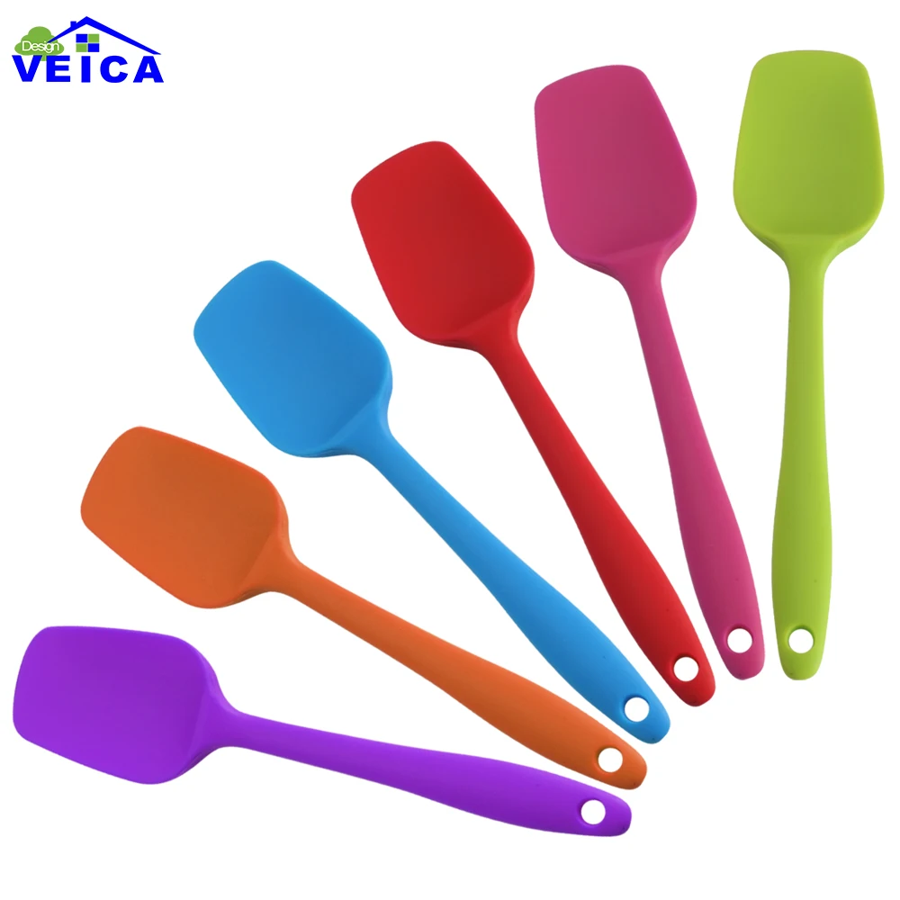 

1pcs 21cm Baking Tools For Cakes Silicone Spatula Spoon LFGB Cookie Spatulas Pastry Scraper Mixer Buttter Ice Cream Scoop